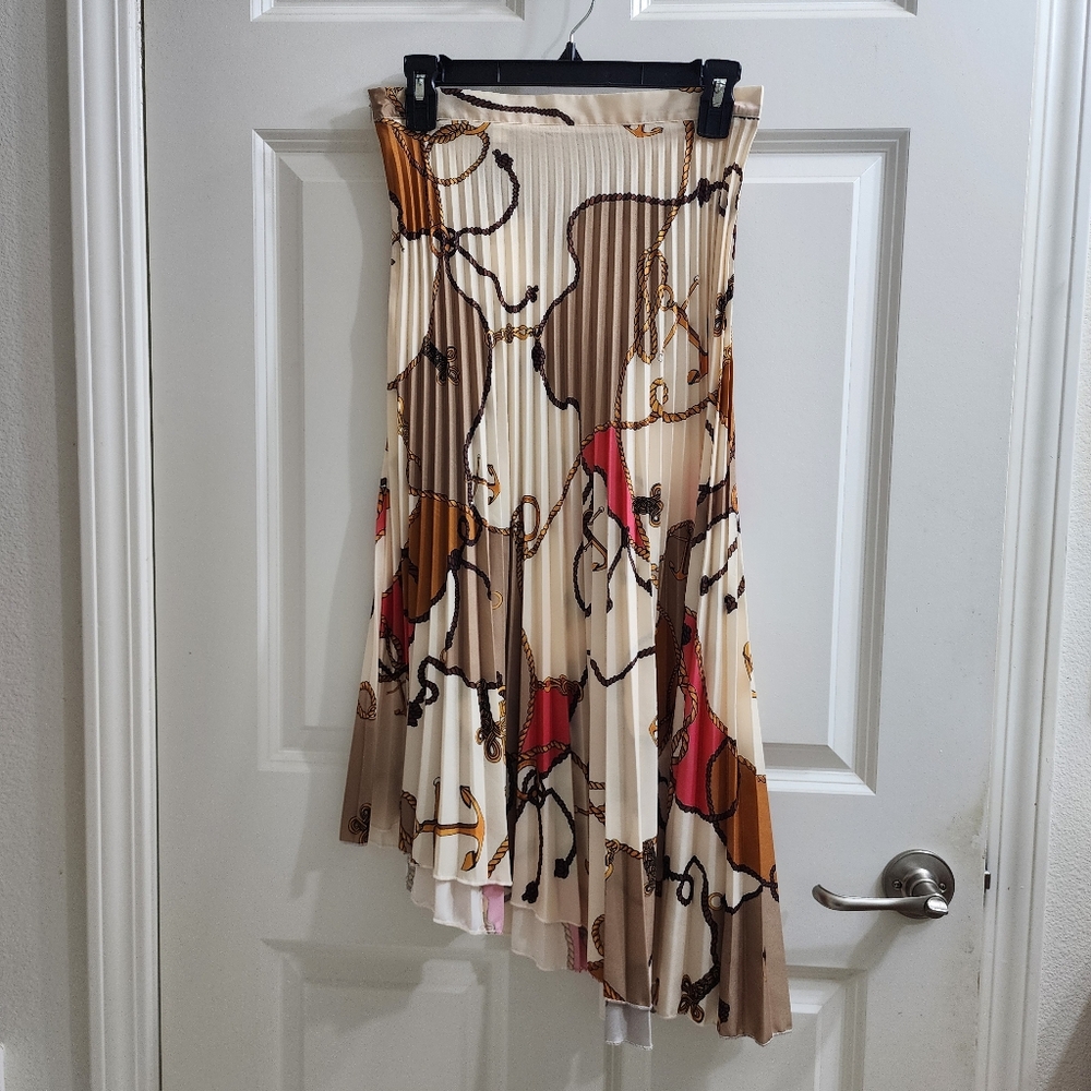 NWT Asymmetrical Printed Midi Skirt